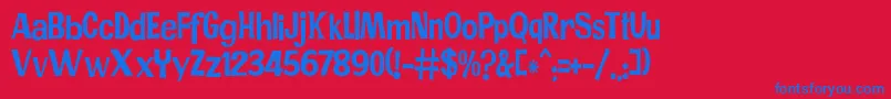 Шрифт JMH PR COND – синие шрифты на красном фоне