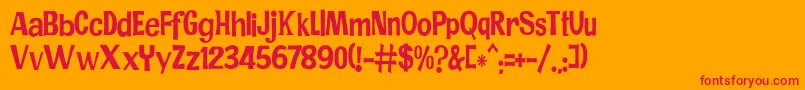 JMH PR COND Font – Red Fonts on Orange Background
