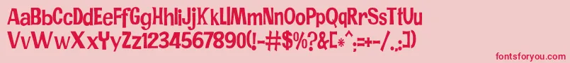JMH PR COND Font – Red Fonts on Pink Background