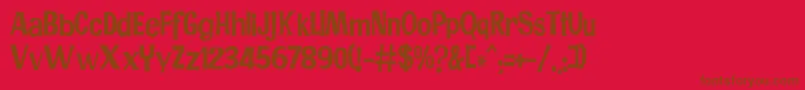 JMH PR COND-fontti – ruskeat fontit punaisella taustalla