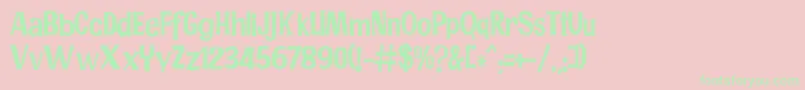 JMH PR COND Font – Green Fonts on Pink Background