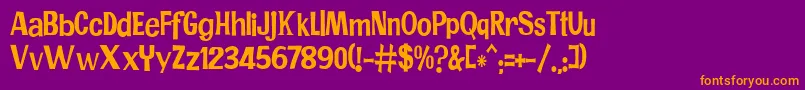 JMH PR COND Font – Orange Fonts on Purple Background