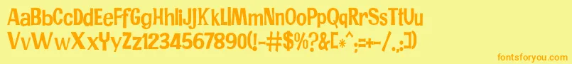 JMH PR COND Font – Orange Fonts on Yellow Background