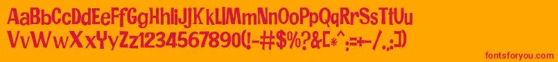 JMH PR COND Font – Red Fonts on Orange Background