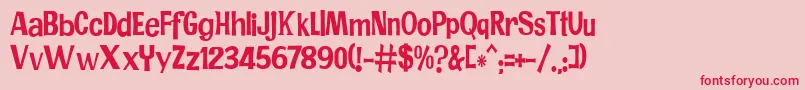 フォントJMH PR COND – ピンクの背景に赤い文字