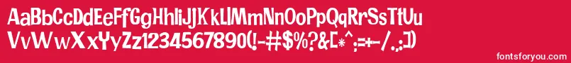 フォントJMH PR COND – 赤い背景に白い文字
