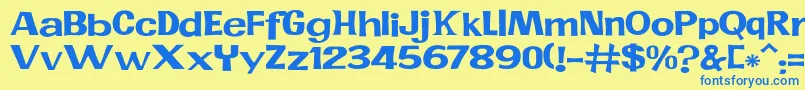 JMH PR EXP Font – Blue Fonts on Yellow Background
