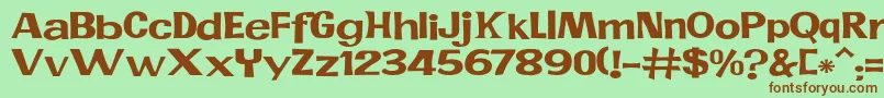 JMH PR EXP Font – Brown Fonts on Green Background