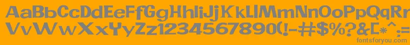 JMH PR EXP-Schriftart – Graue Schriften auf orangefarbenem Hintergrund