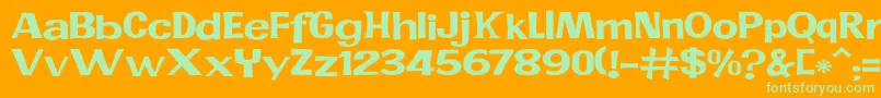 JMH PR EXP Font – Green Fonts on Orange Background