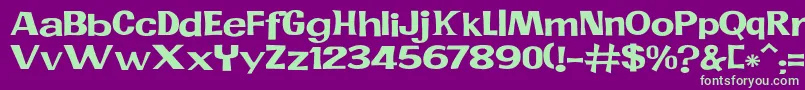 JMH PR EXP Font – Green Fonts on Purple Background