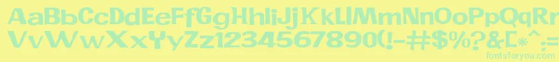 JMH PR EXP Font – Green Fonts on Yellow Background