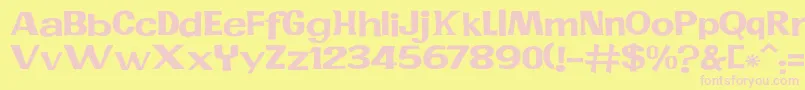 JMH PR EXP Font – Pink Fonts on Yellow Background