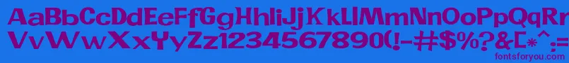JMH PR EXP Font – Purple Fonts on Blue Background