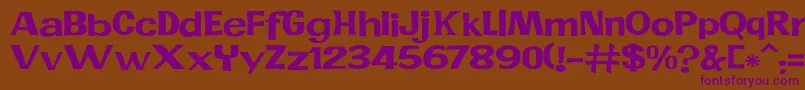 JMH PR EXP Font – Purple Fonts on Brown Background