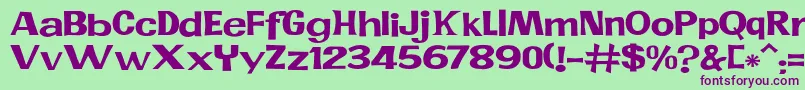 JMH PR EXP Font – Purple Fonts on Green Background