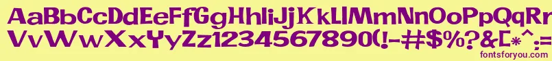 JMH PR EXP Font – Purple Fonts on Yellow Background