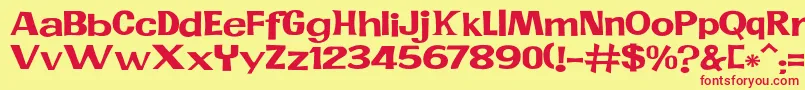 JMH PR EXP Font – Red Fonts on Yellow Background