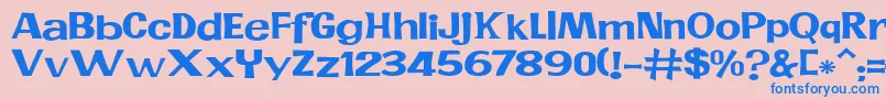 JMH PR EXP Font – Blue Fonts on Pink Background