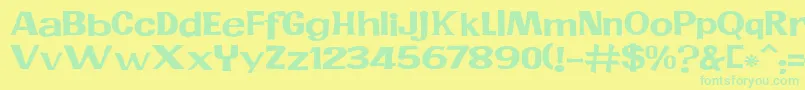 JMH PR EXP Font – Green Fonts on Yellow Background