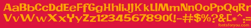 JMH PR EXP Font – Orange Fonts on Red Background