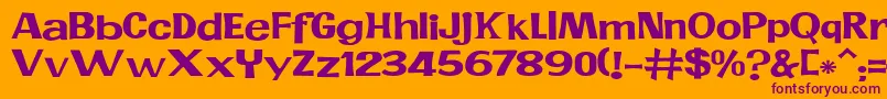 JMH PR EXP Font – Purple Fonts on Orange Background