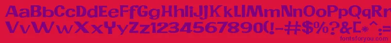 JMH PR EXP Font – Purple Fonts on Red Background