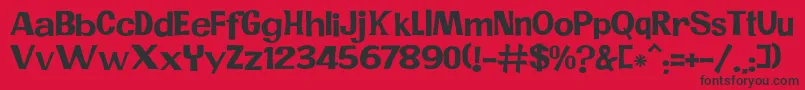 JMH PR Font – Black Fonts on Red Background