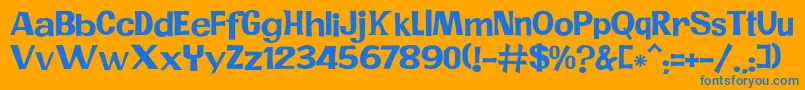 JMH PR Font – Blue Fonts on Orange Background