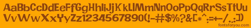 JMH PR Font – Brown Fonts on Orange Background