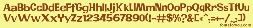 JMH PR Font – Brown Fonts on Yellow Background