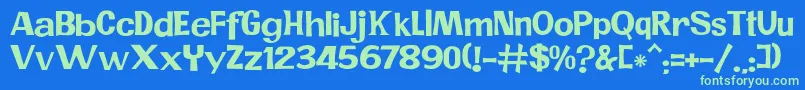 JMH PR Font – Green Fonts on Blue Background