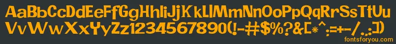 JMH PR Font – Orange Fonts on Black Background