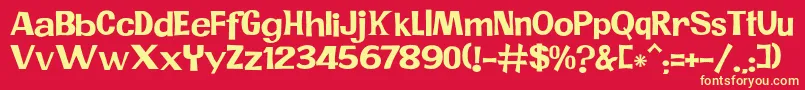 JMH PR Font – Yellow Fonts on Red Background