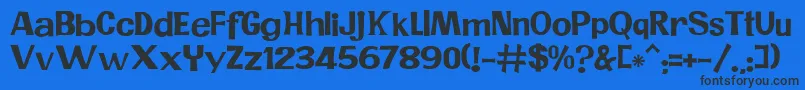 JMH PR Font – Black Fonts on Blue Background