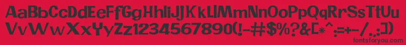 JMH PR Font – Black Fonts on Red Background