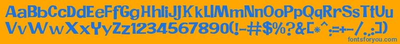 JMH PR Font – Blue Fonts on Orange Background