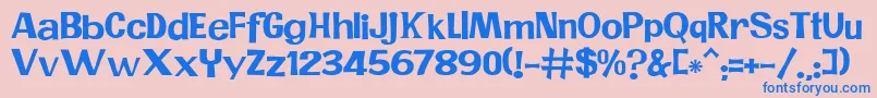 JMH PR Font – Blue Fonts on Pink Background