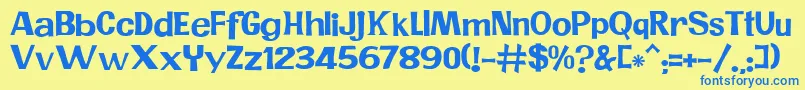 JMH PR Font – Blue Fonts on Yellow Background