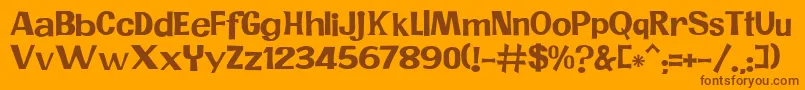 JMH PR Font – Brown Fonts on Orange Background