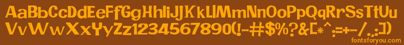 JMH PR Font – Orange Fonts on Brown Background