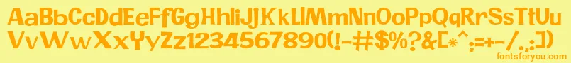 JMH PR Font – Orange Fonts on Yellow Background