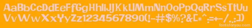 JMH PR Font – Pink Fonts on Orange Background