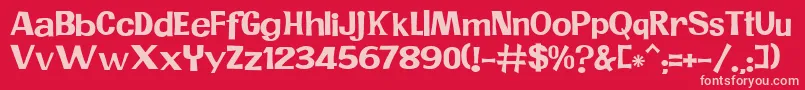 JMH PR Font – Pink Fonts on Red Background