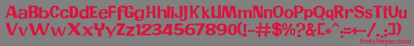 JMH PR Font – Red Fonts on Gray Background