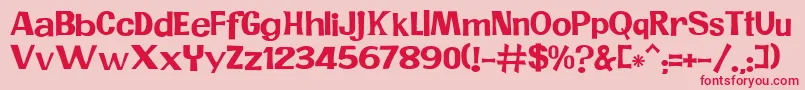 JMH PR Font – Red Fonts on Pink Background