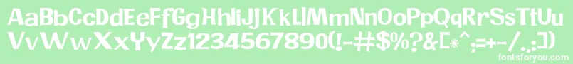 JMH PR Font – White Fonts on Green Background