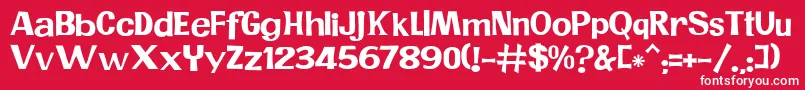 JMH PR Font – White Fonts on Red Background