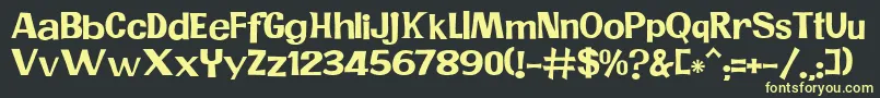 JMH PR Font – Yellow Fonts on Black Background
