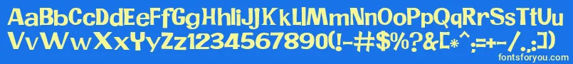 JMH PR Font – Yellow Fonts on Blue Background